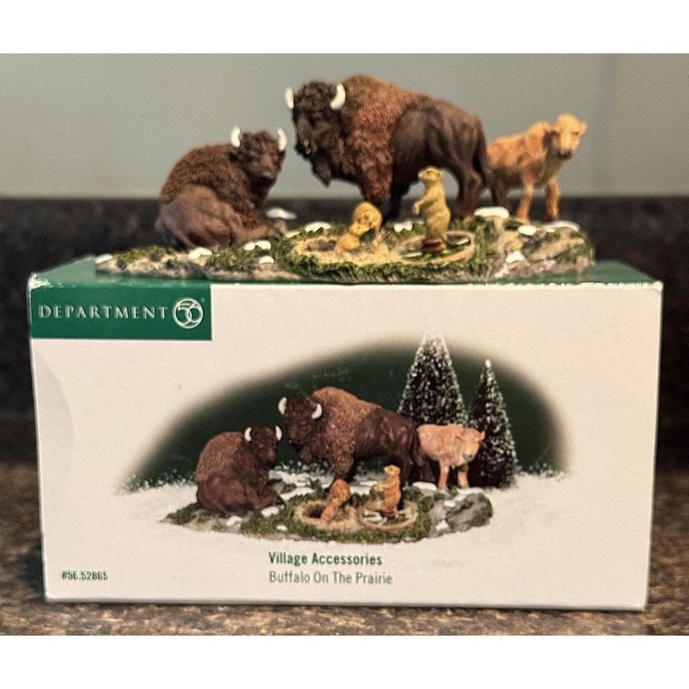Department 56 Buffalo On The Prairie Bison Wildlife Xmas Village Accessory Dept